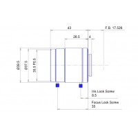 2-3 inch Format 25mm F1.4-22 High Resolution Megapixel Lens